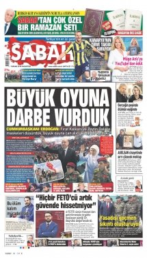Bugünkü Sabah Gazetesi- 9-4-2018