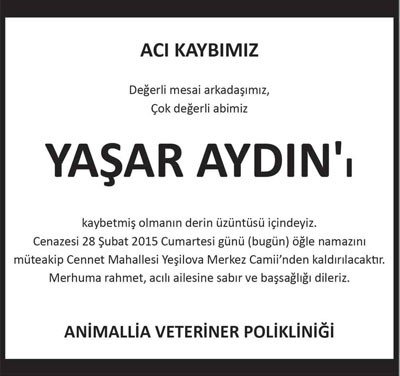 3 Sütun Vefat İlan