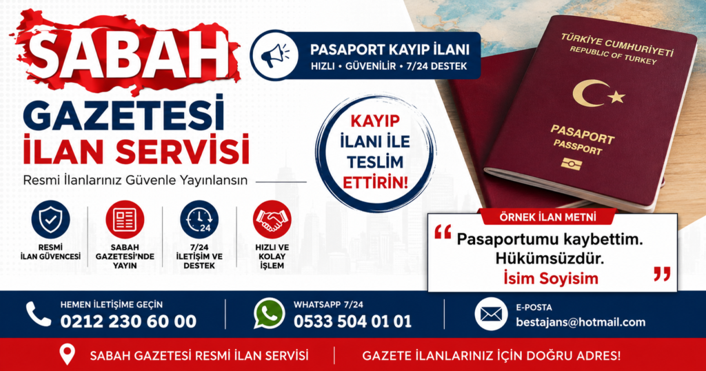 Sabah Gazetesi Kayıp İlanı